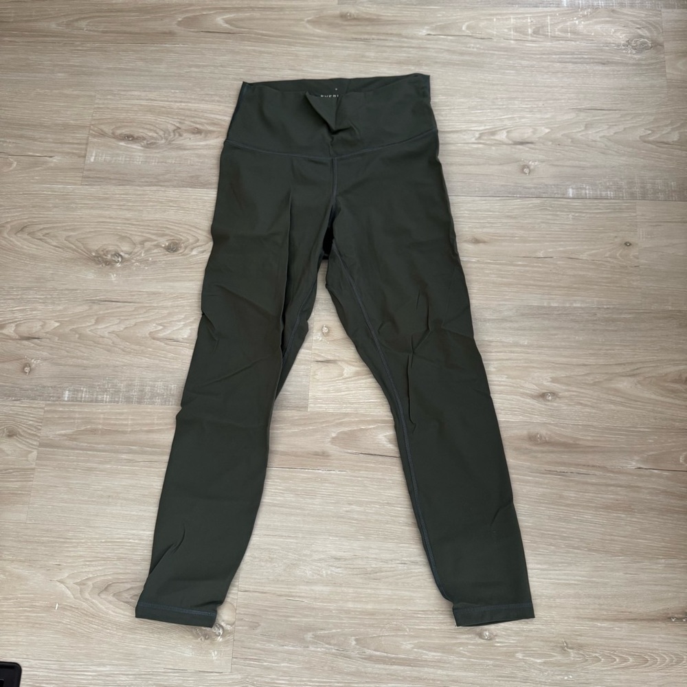 Everlane perform ankle high rise leggings olive green size medium